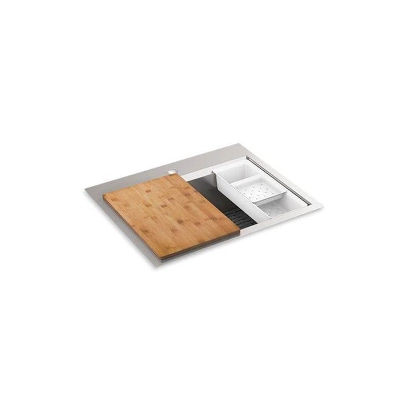 Task 27" top-/undermount single-bowl workstation kitchen sink