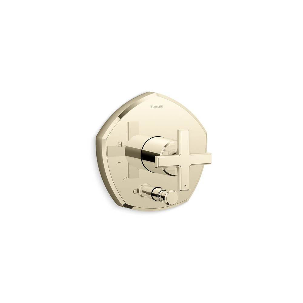 Occasion Rite-Temp valve trim with push-button diverter and cross handle