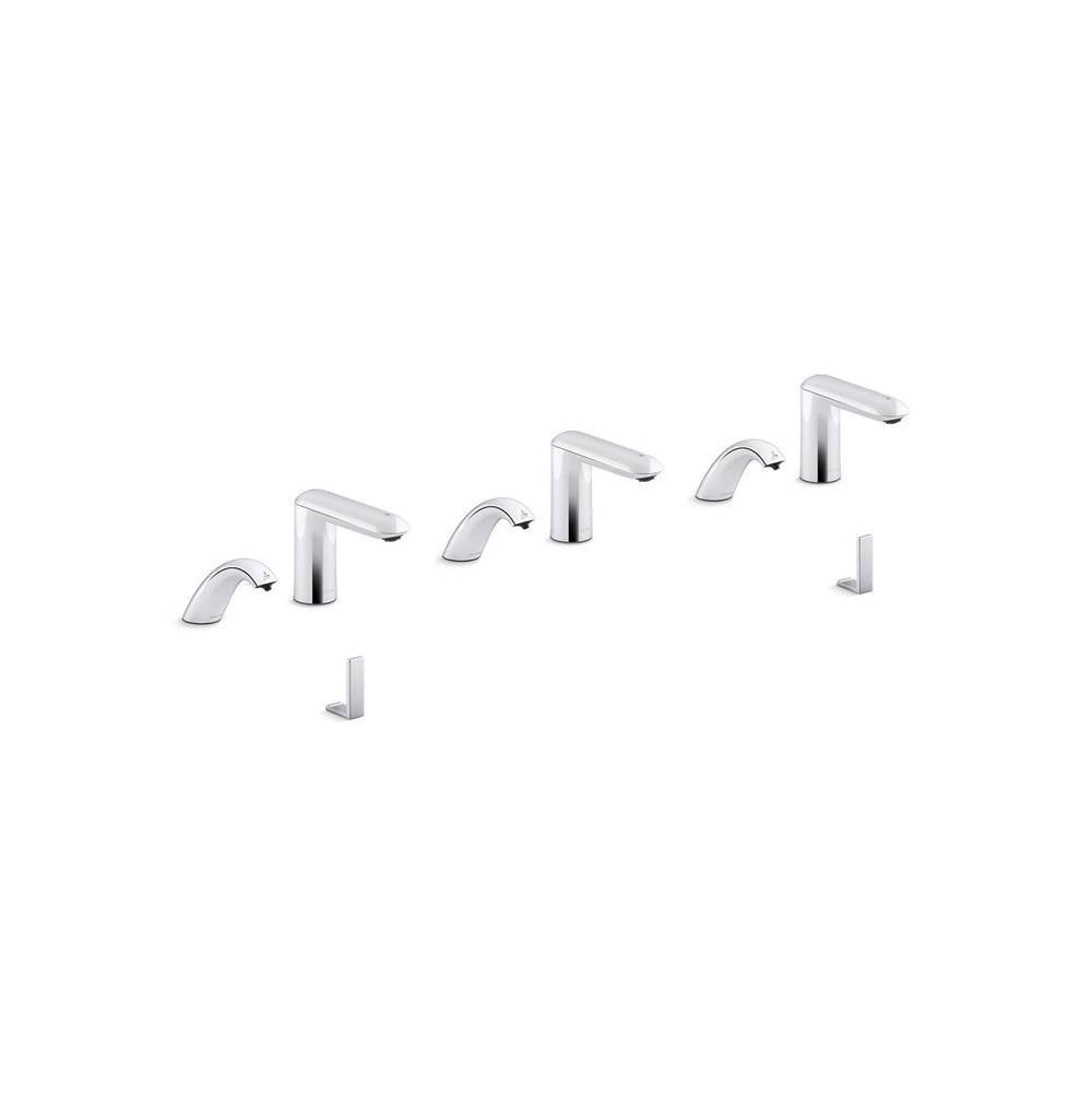 Kumin Curve Touchless lavatory faucets and soap dispensers with Kinesis sensor technology, AC-powered, 0.5 gpm