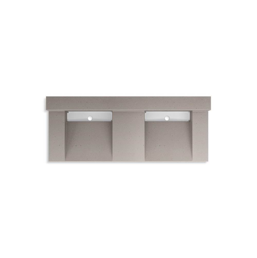 Constellation 60" wall-mount basin lavatory system with backsplash