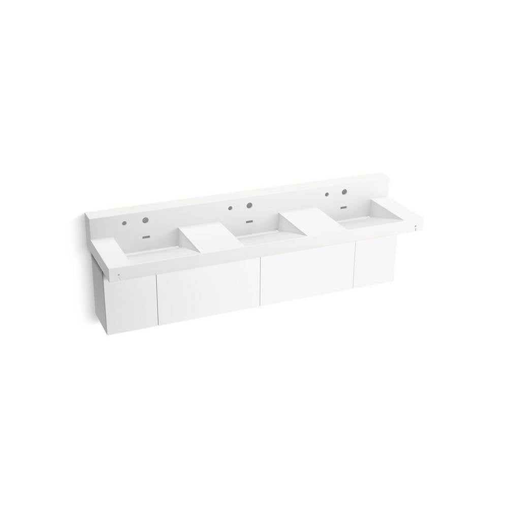 Constellation 90" wall-mount basin lavatory system with backsplash