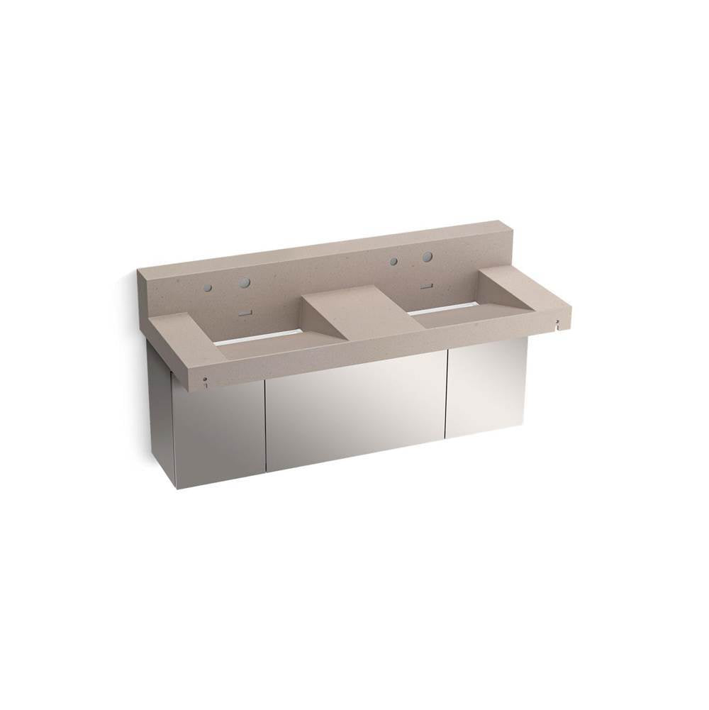 Constellation 60" wall-mount basin lavatory system with backsplash