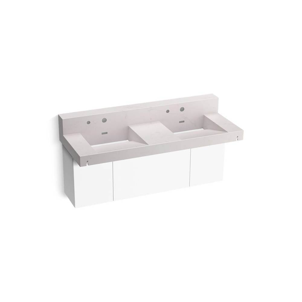 Constellation 60" wall-mount basin lavatory system with backsplash