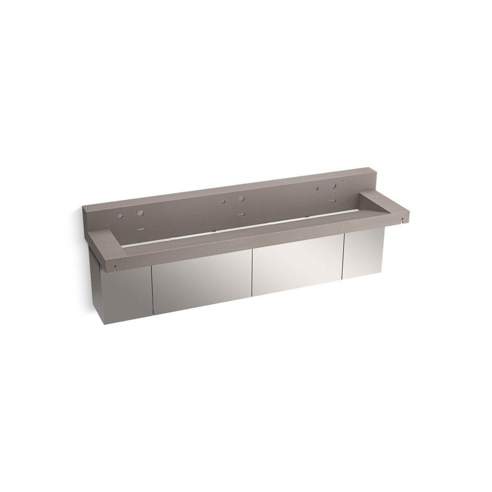 Constellation 90" wall-mount trough lavatory system with backsplash