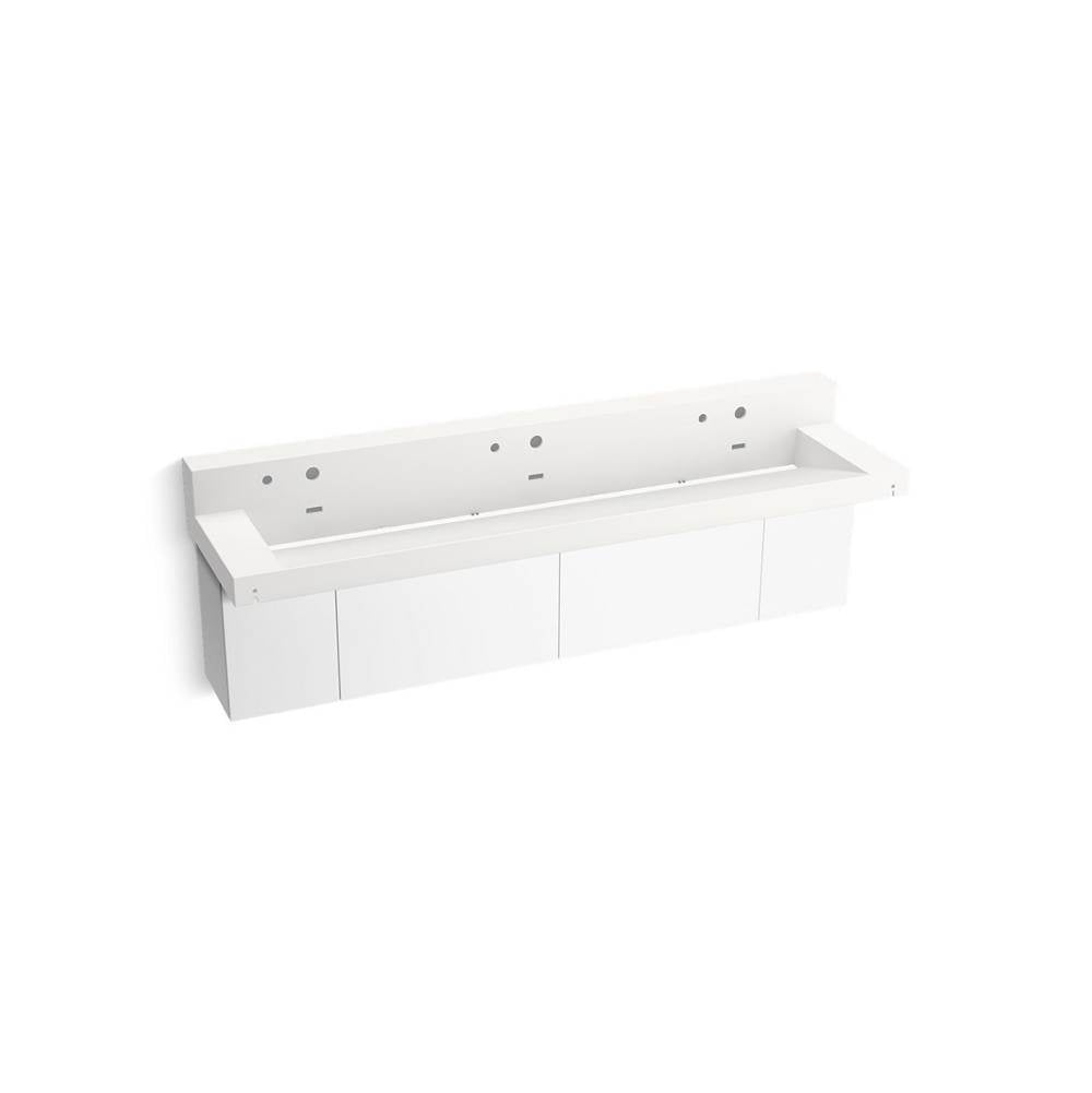 Constellation 90" wall-mount trough lavatory system with backsplash