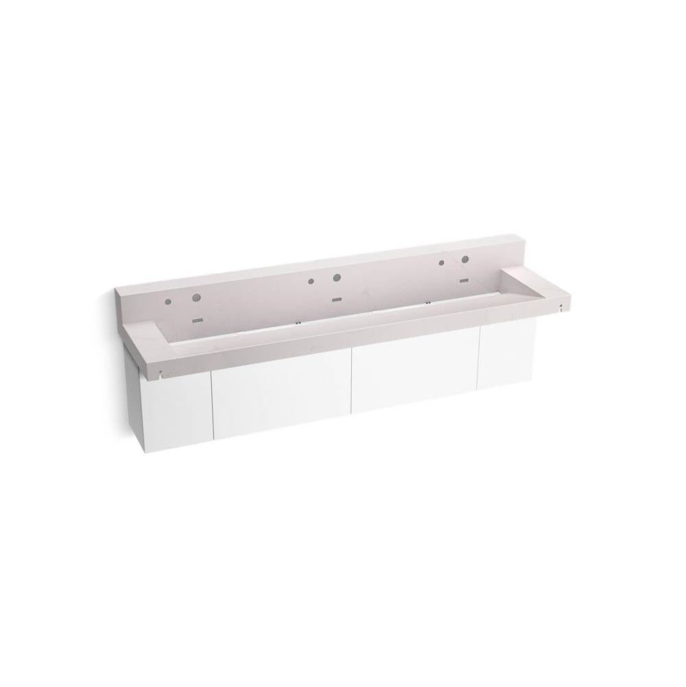 Constellation 90" wall-mount trough lavatory system with backsplash