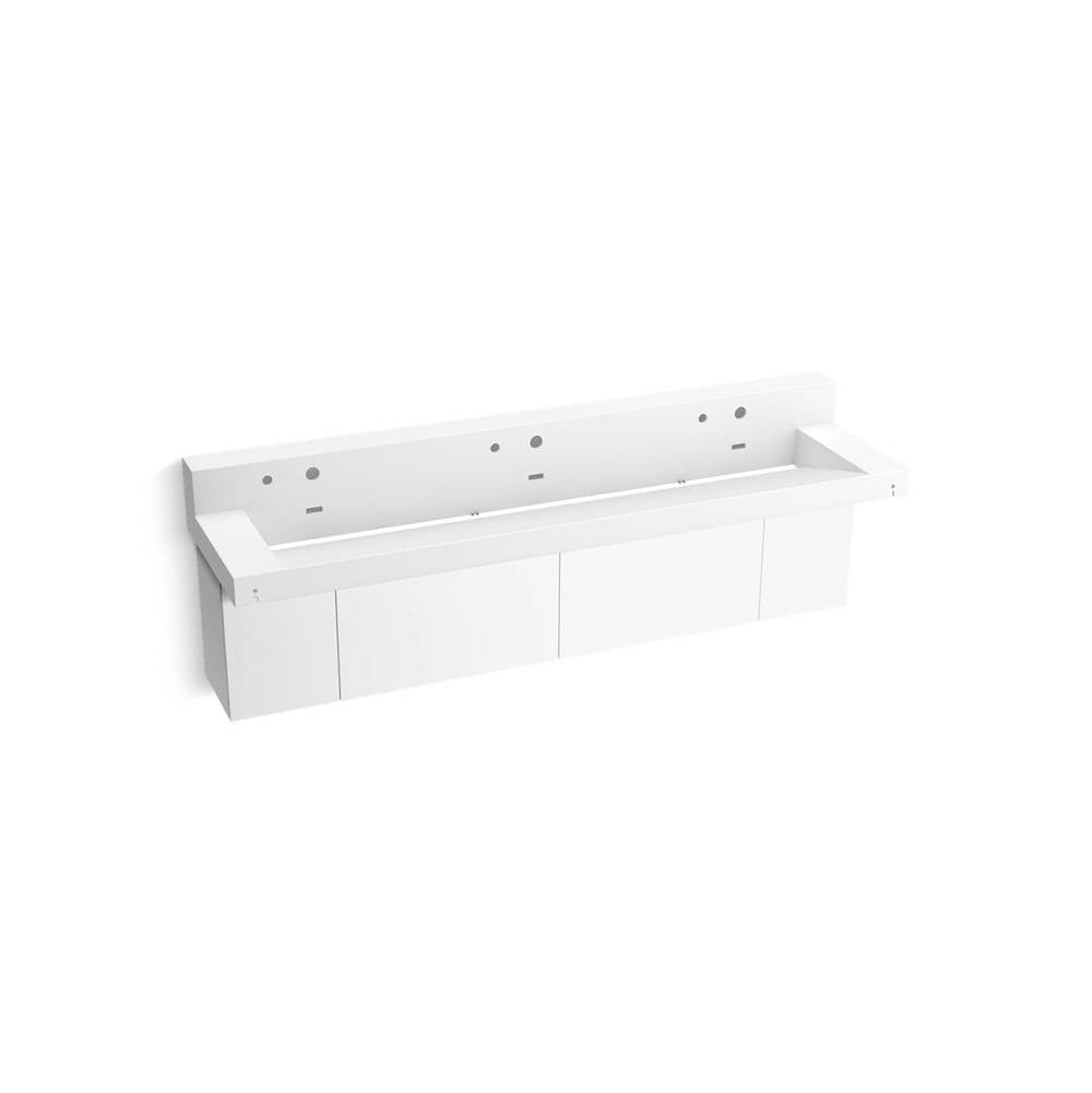 Constellation 90" wall-mount trough lavatory system with backsplash