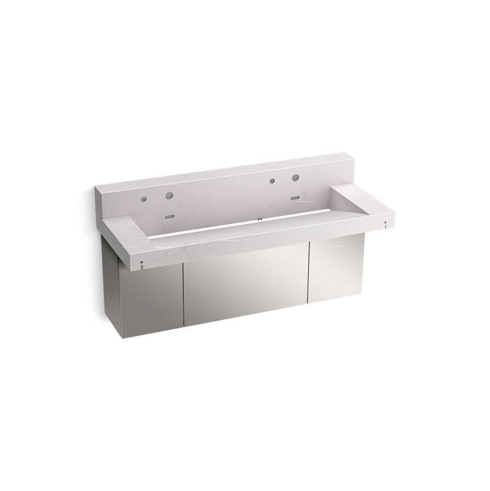 Constellation 60" wall-mount trough lavatory system with backsplash