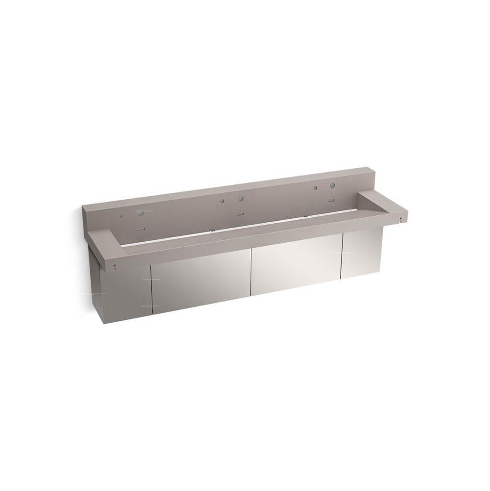 Constellation 90" wall-mount trough lavatory system with backsplash