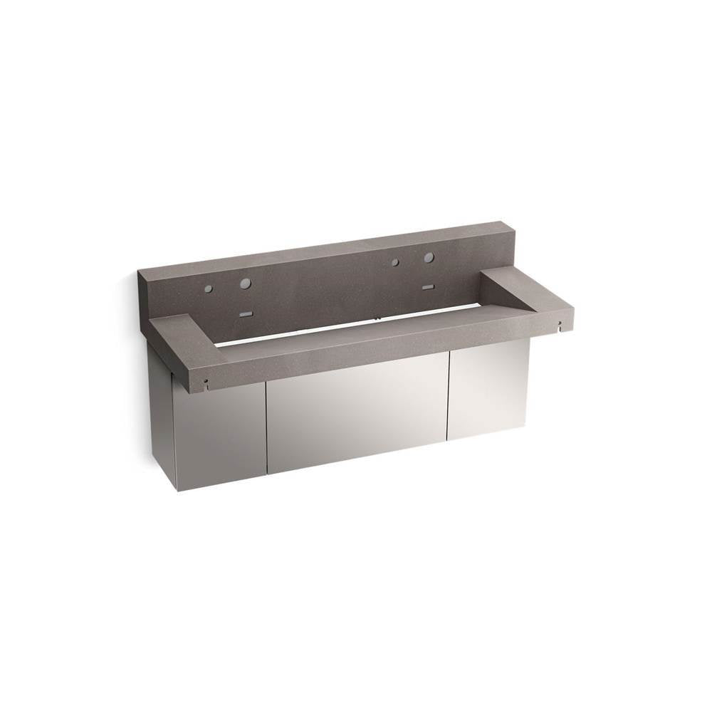 Constellation 60" wall-mount trough lavatory system with backsplash