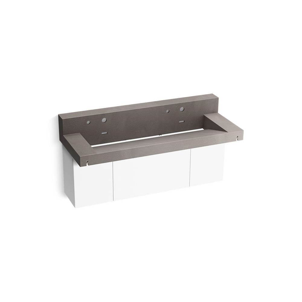 Constellation 60" wall-mount trough lavatory system with backsplash