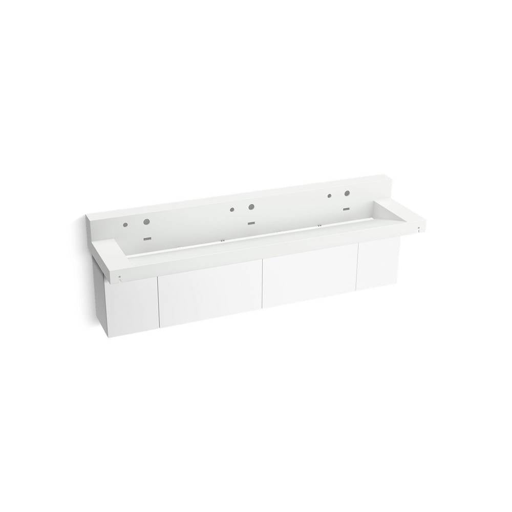 Constellation 90" wall-mount trough lavatory system with backsplash