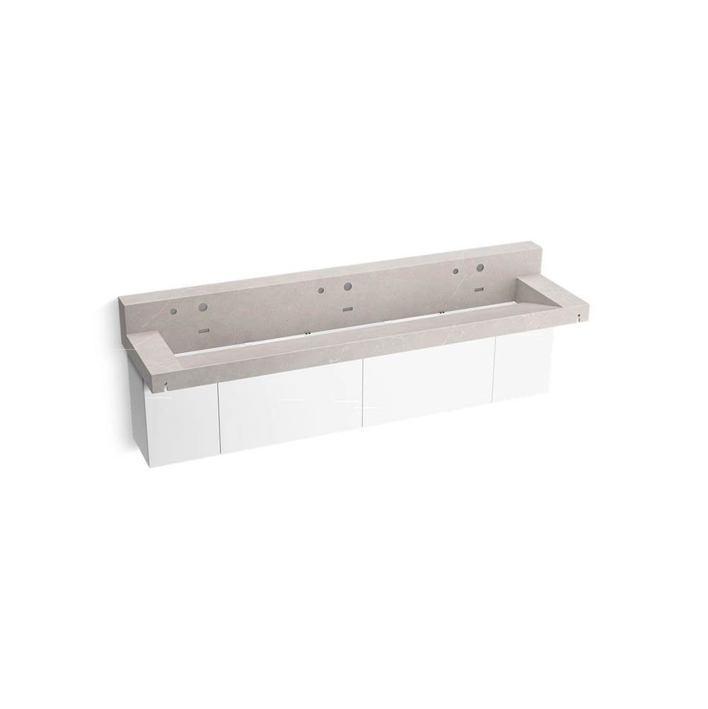 Constellation 90" wall-mount trough lavatory system with backsplash