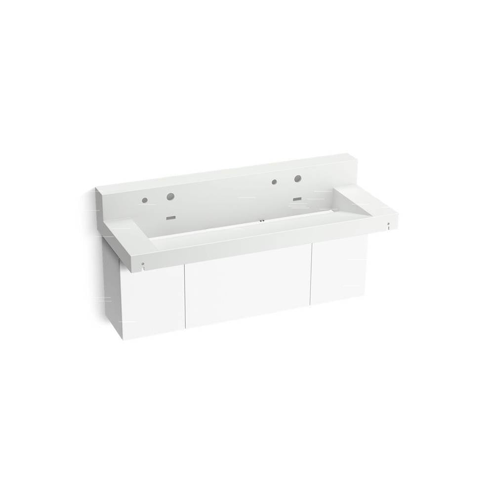 Constellation 60" wall-mount trough lavatory system with backsplash