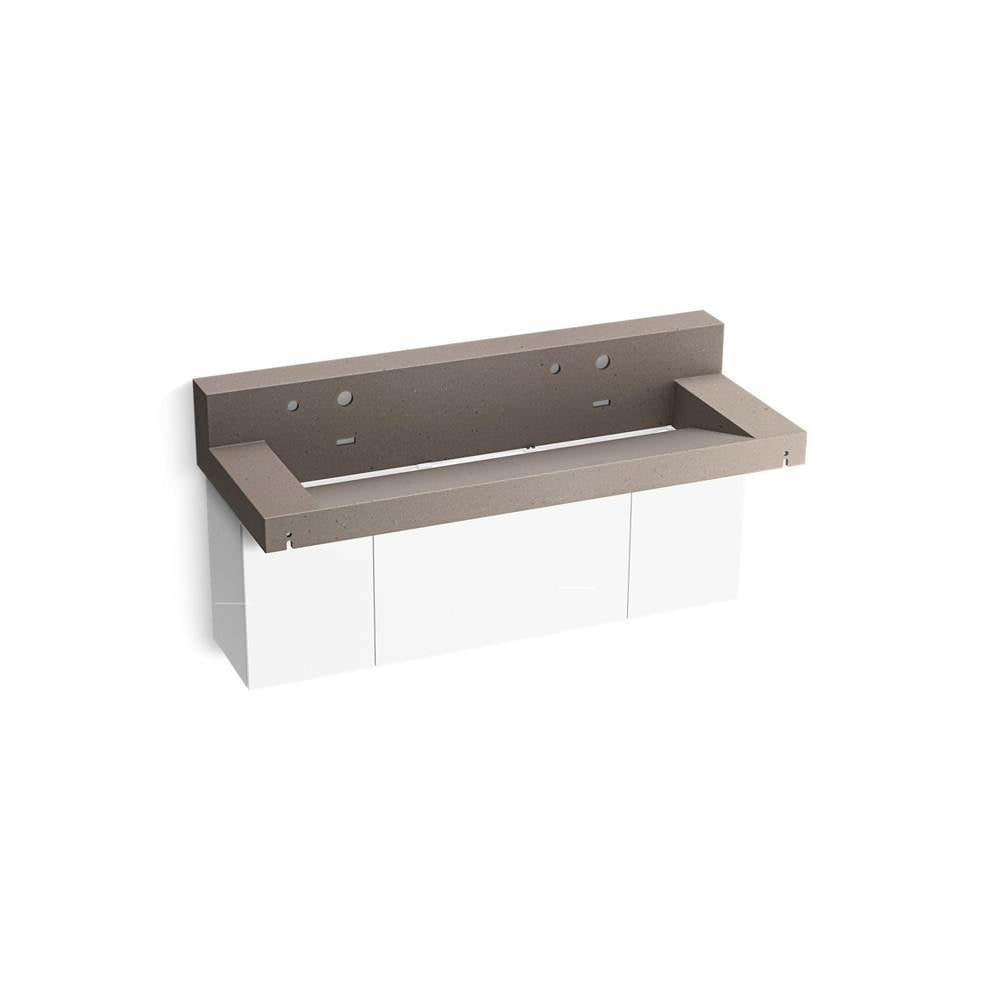 Constellation 60" wall-mount trough lavatory system with backsplash