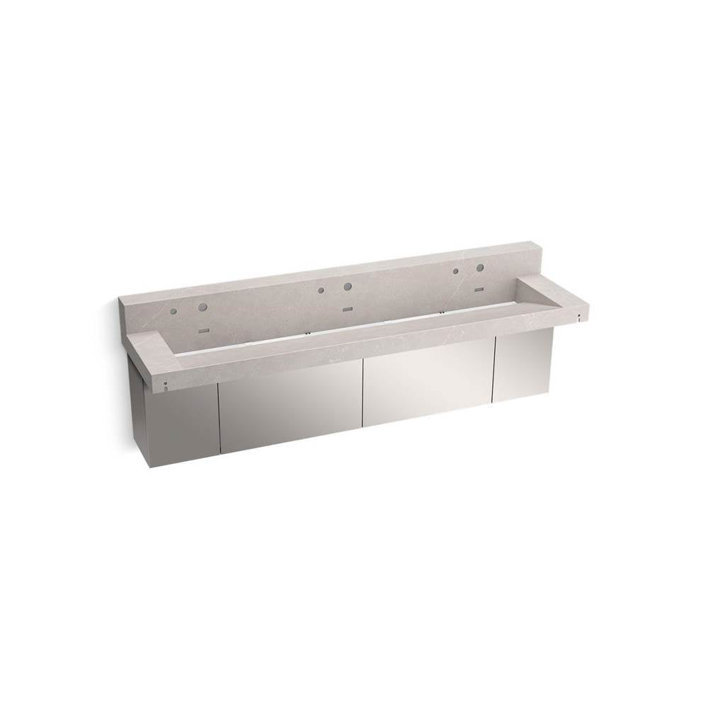 Constellation 90" wall-mount trough lavatory system with backsplash