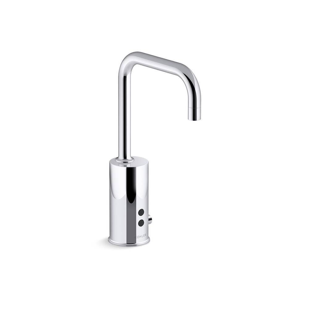 Gooseneck Touchless single-hole lavatory faucet with Insight sensor technology and temperature mixer, AC-powered, less drain, 0.35 gpm