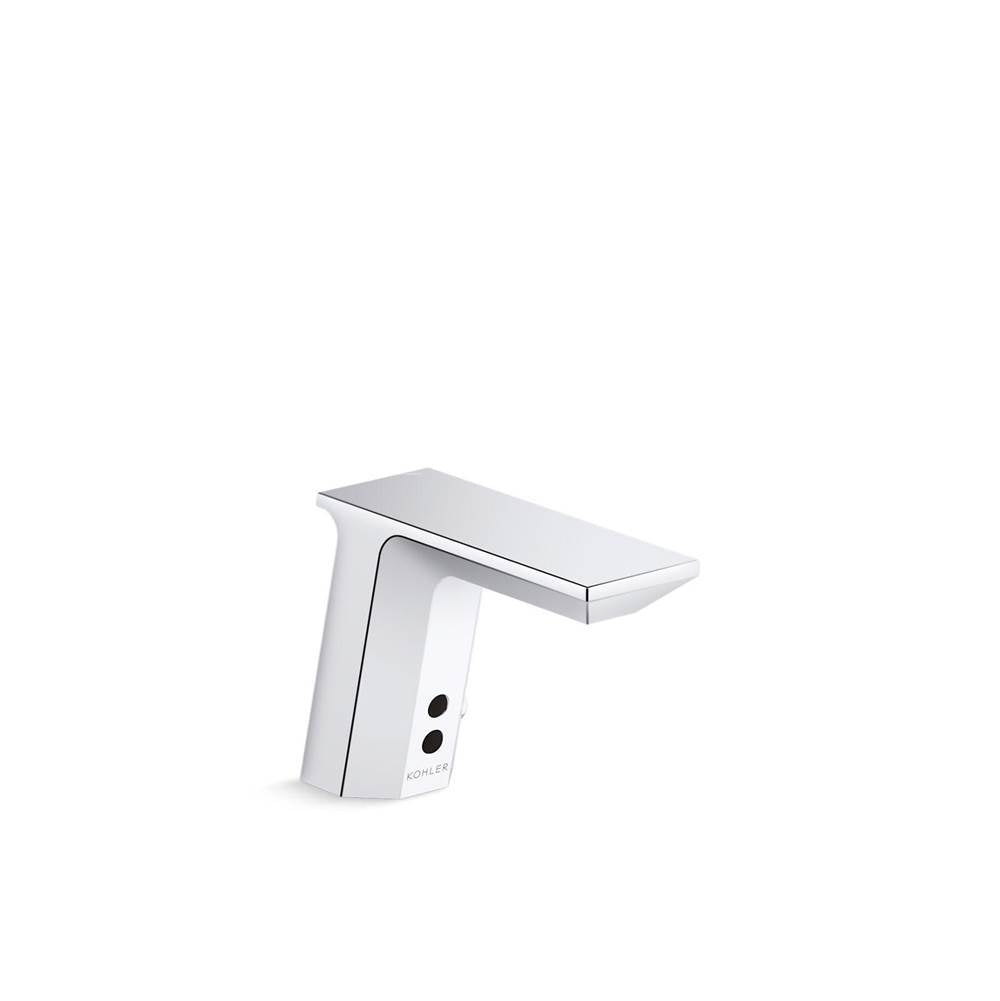 Geometric Touchless single-hole lavatory faucet with Insight sensor technology and temperature mixer, AC-powered, less drain, 0.35 gpm
