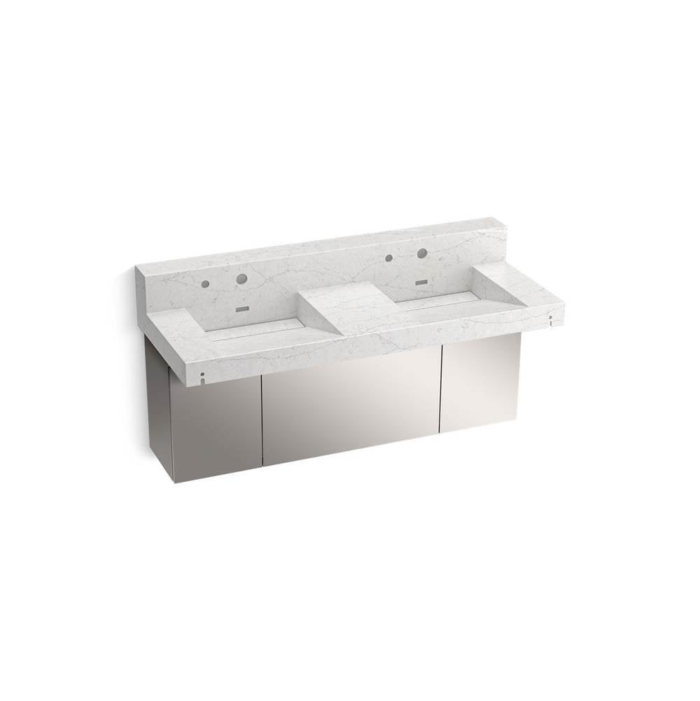 Constellation 60" wall-mount basin lavatory system with backsplash
