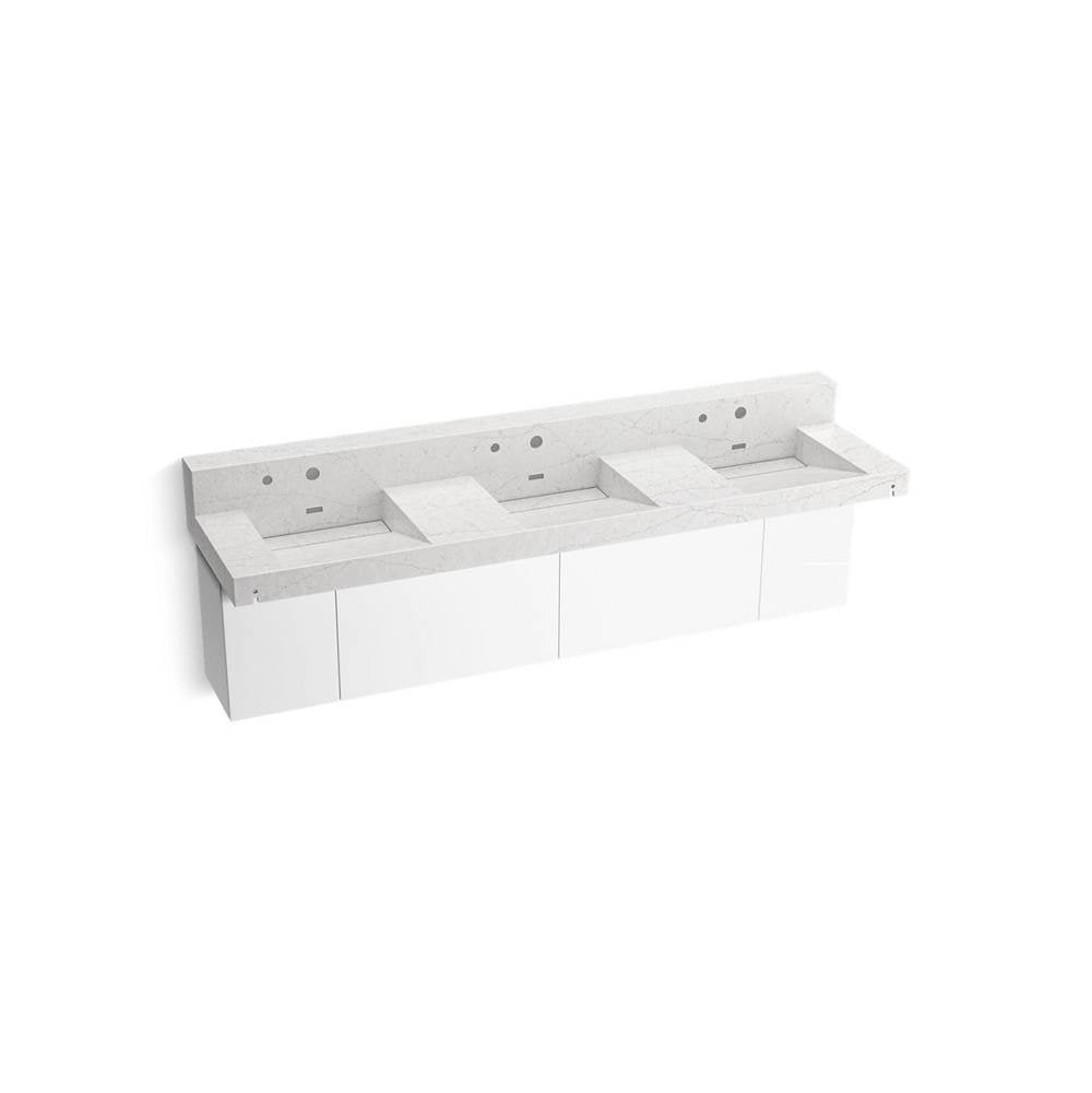 Constellation 90" wall-mount basin lavatory system with backsplash