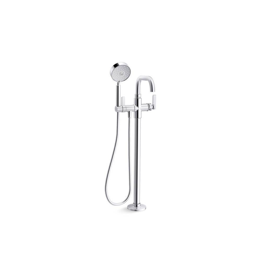 Castia by Studio McGee Floor-mount bath filler trim with handshower