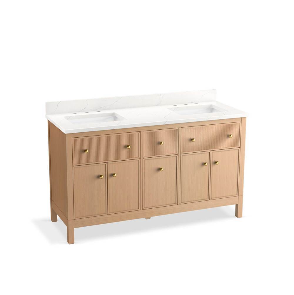 Malin by Studio McGee 60" bathroom vanity cabinet with sinks and quartz top