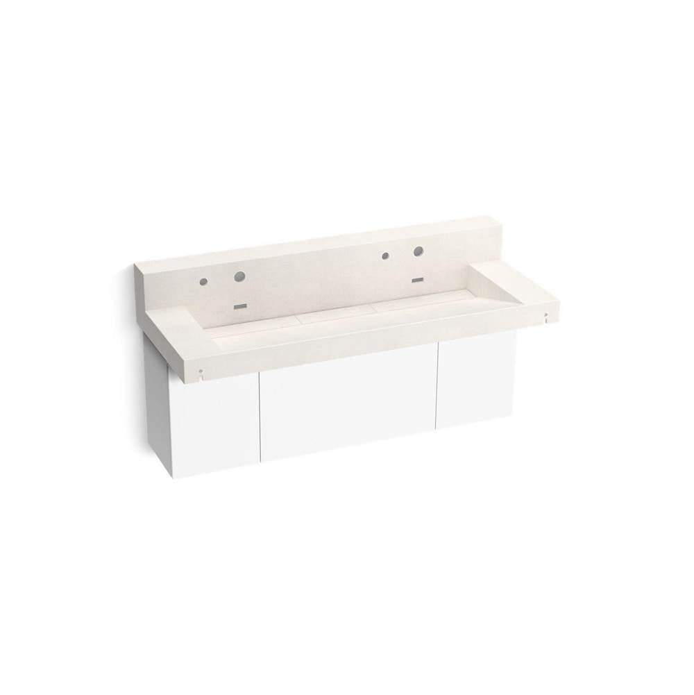 Constellation 60" wall-mount trough lavatory system with backsplash