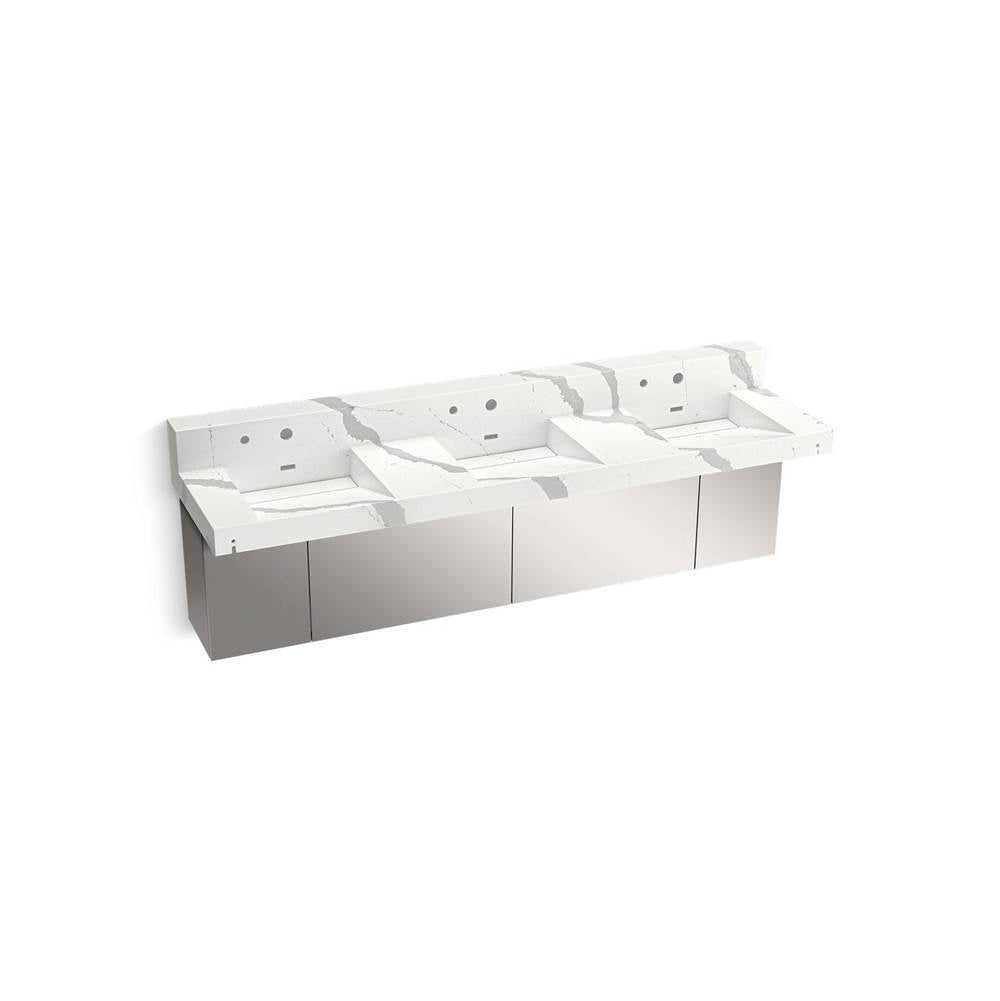 Constellation 90" wall-mount basin lavatory system with backsplash
