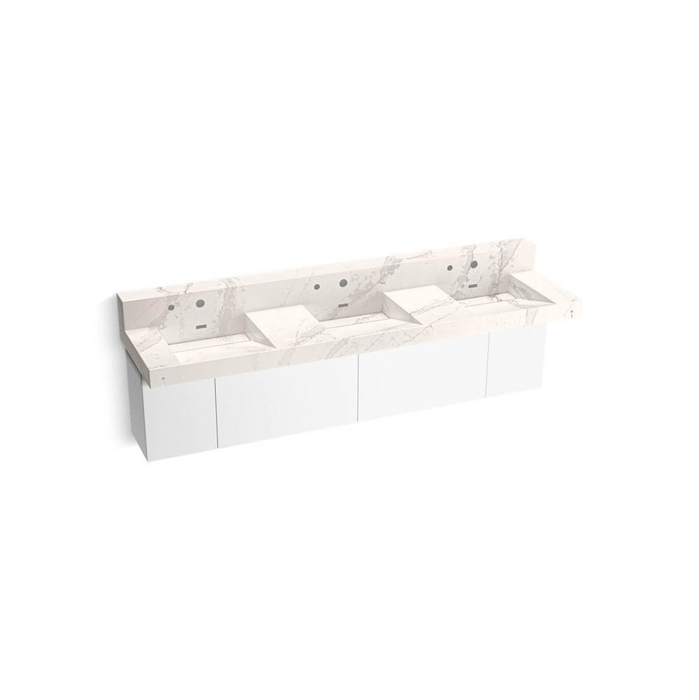 Constellation 90" wall-mount basin lavatory system with backsplash