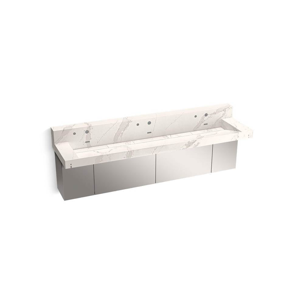 Constellation 90" wall-mount trough lavatory system with backsplash