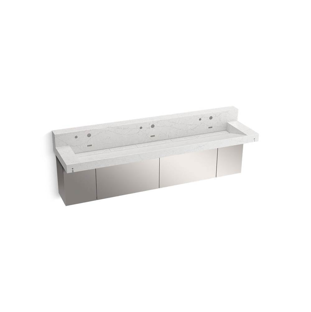 Constellation 90" wall-mount trough lavatory system with backsplash
