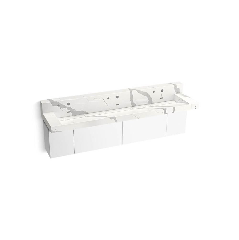 Constellation 90" wall-mount trough lavatory system with backsplash