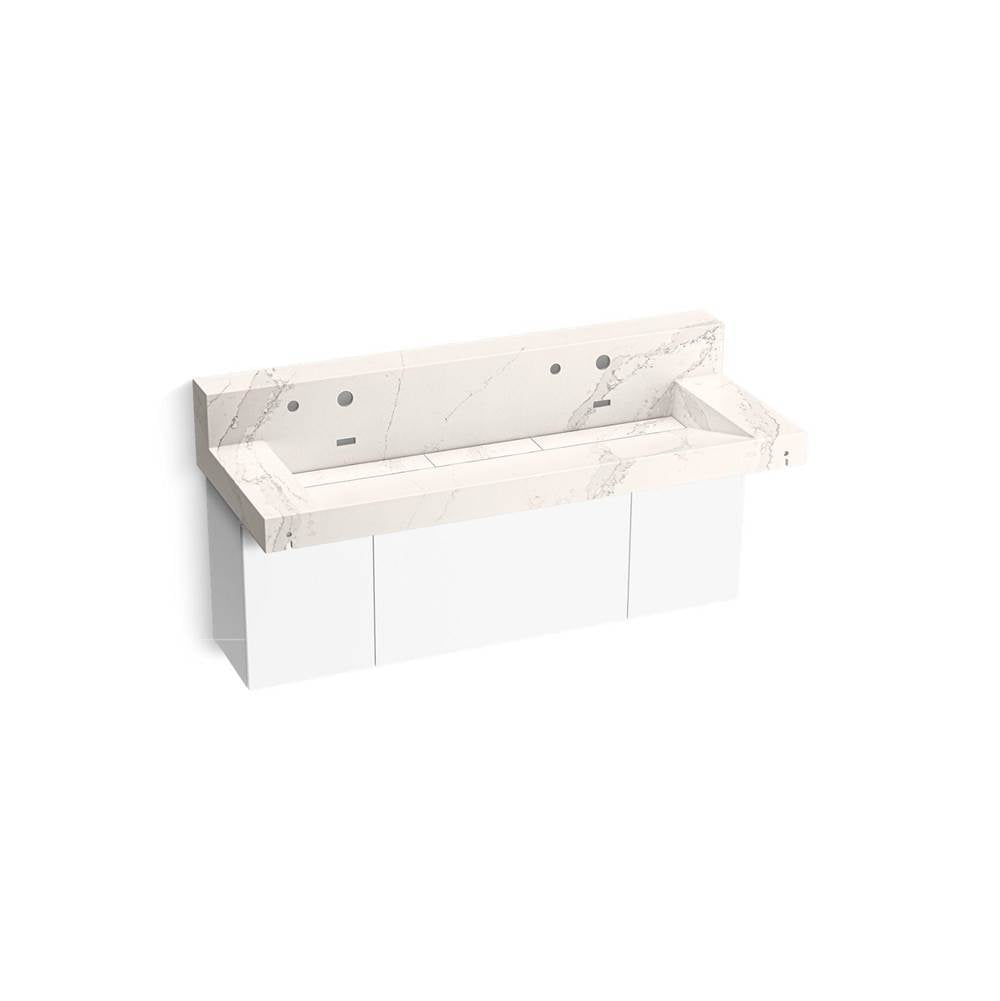 Constellation 60" wall-mount trough lavatory system with backsplash
