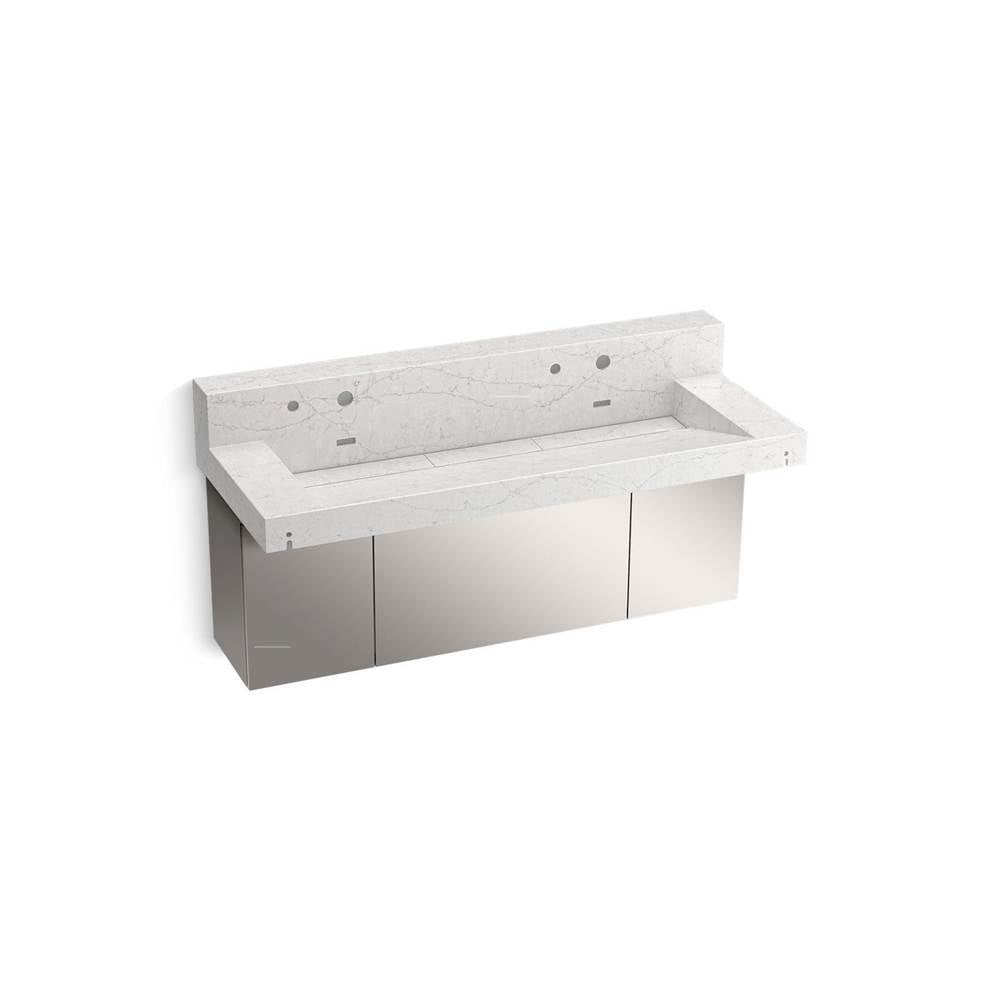 Constellation 60" wall-mount trough lavatory system with backsplash