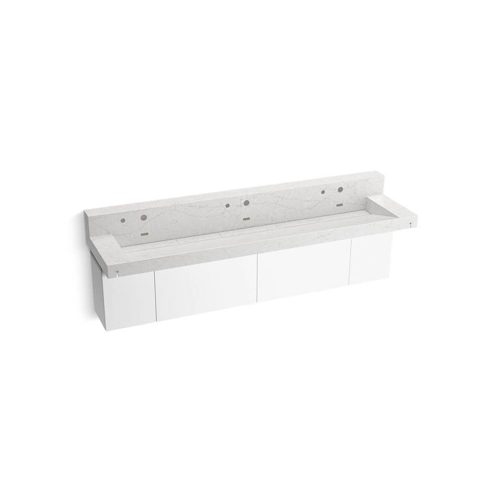 Constellation 90" wall-mount trough lavatory system with backsplash