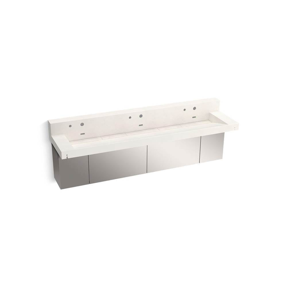 Constellation 90" wall-mount trough lavatory system with backsplash