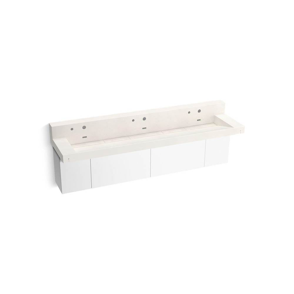 Constellation 90" wall-mount trough lavatory system with backsplash