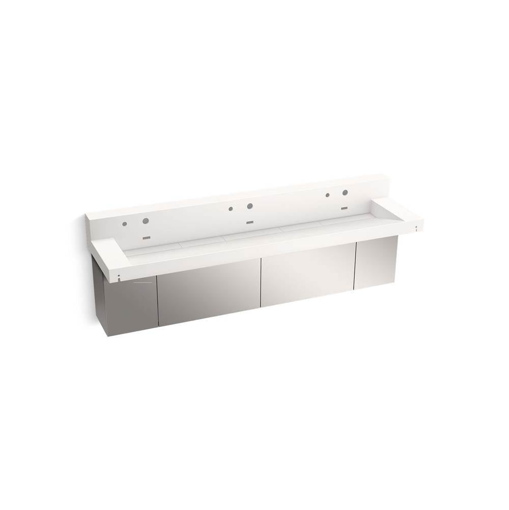 Constellation 90" wall-mount trough lavatory system with backsplash