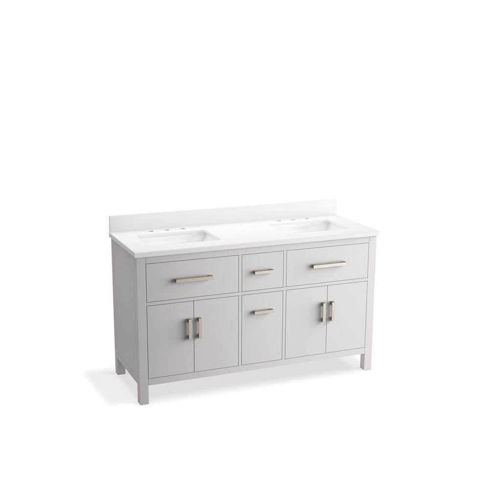 Kresla 60" bathroom vanity cabinet with sinks and quartz top