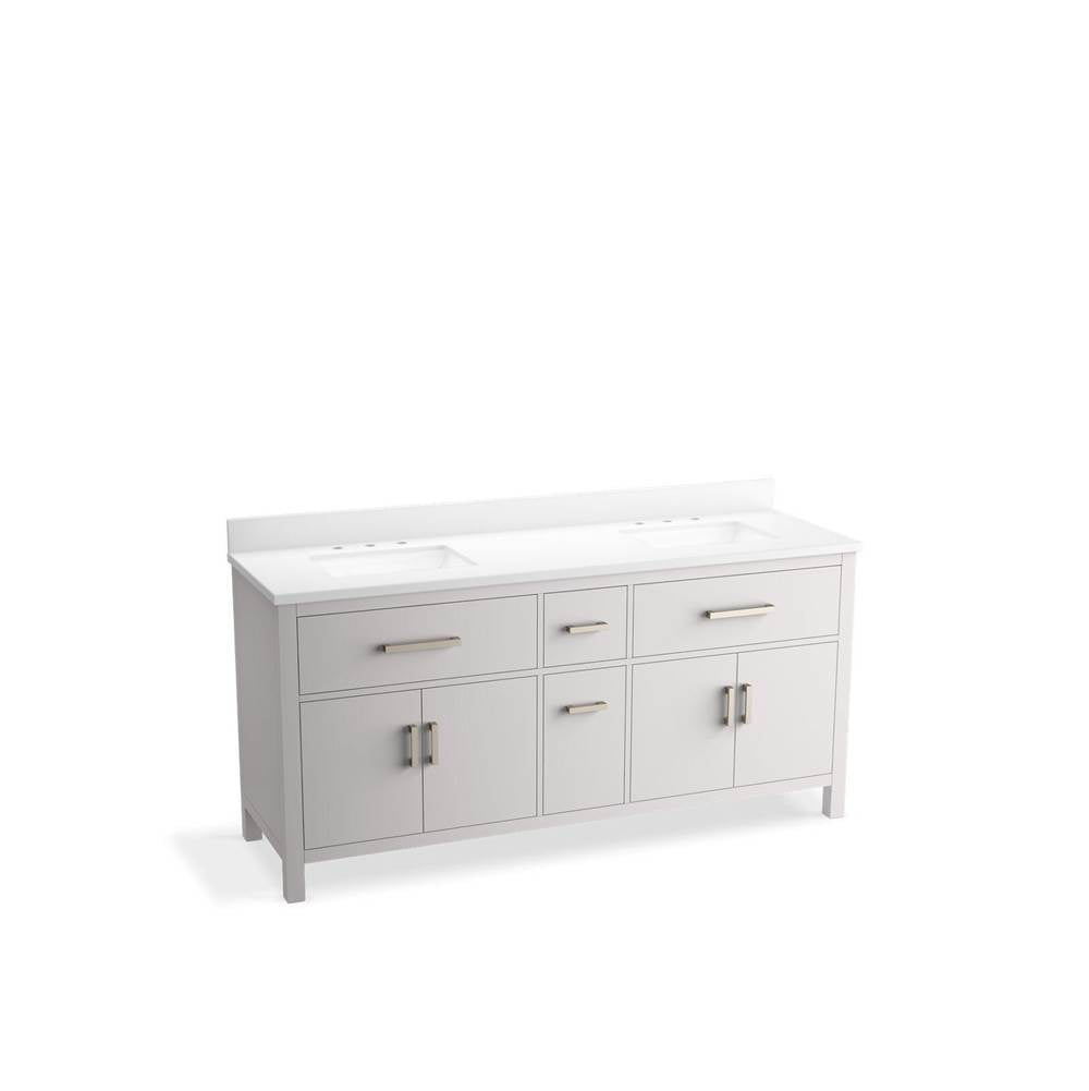 Kresla 72" bathroom vanity cabinet with sinks and quartz top