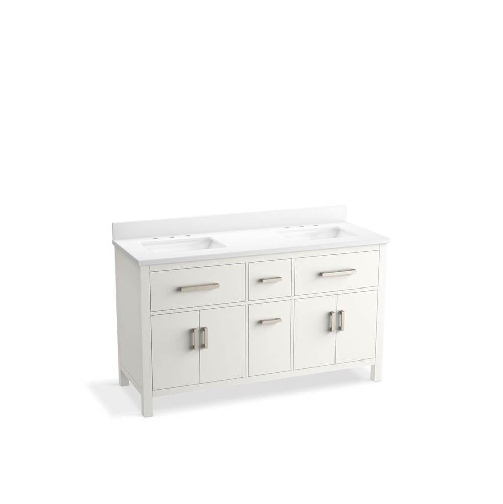 Kresla 60" bathroom vanity cabinet with sinks and quartz top