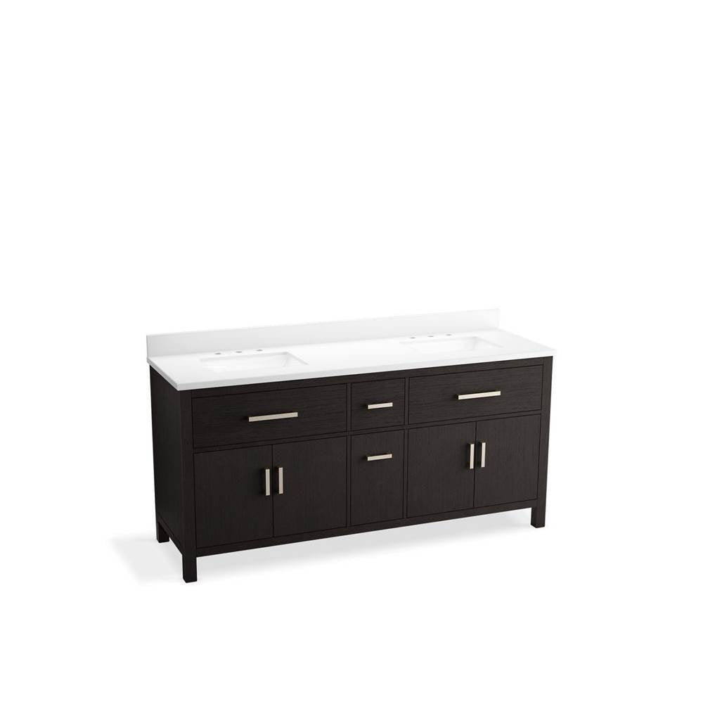 Kresla 72" bathroom vanity cabinet with sinks and quartz top