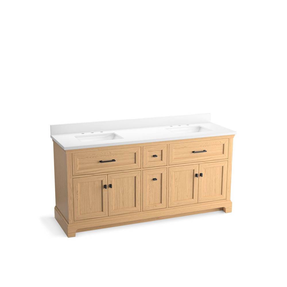 Charlemont 72" bathroom vanity cabinet with sinks and quartz top
