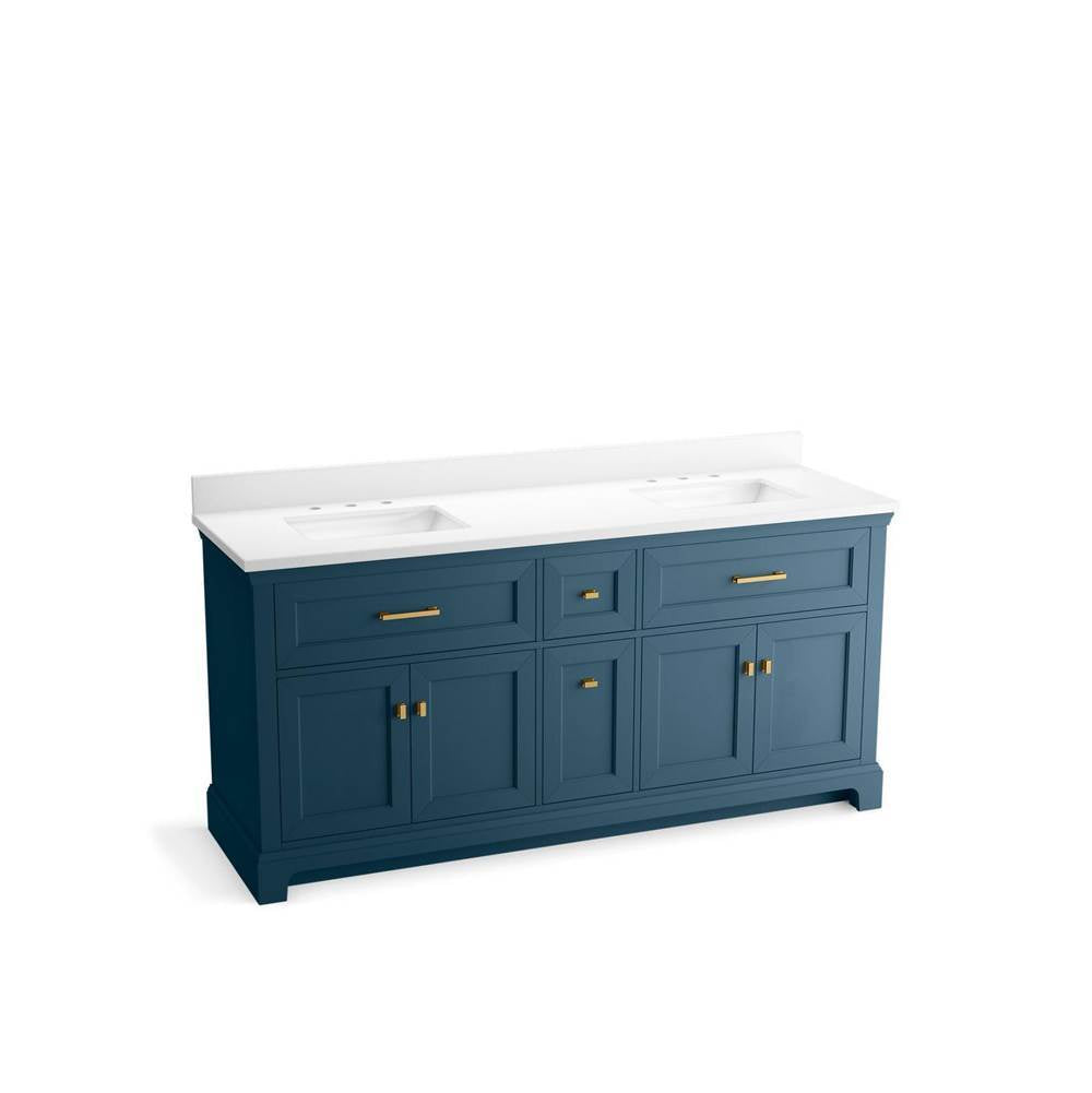 Charlemont 72" bathroom vanity cabinet with sinks and quartz top