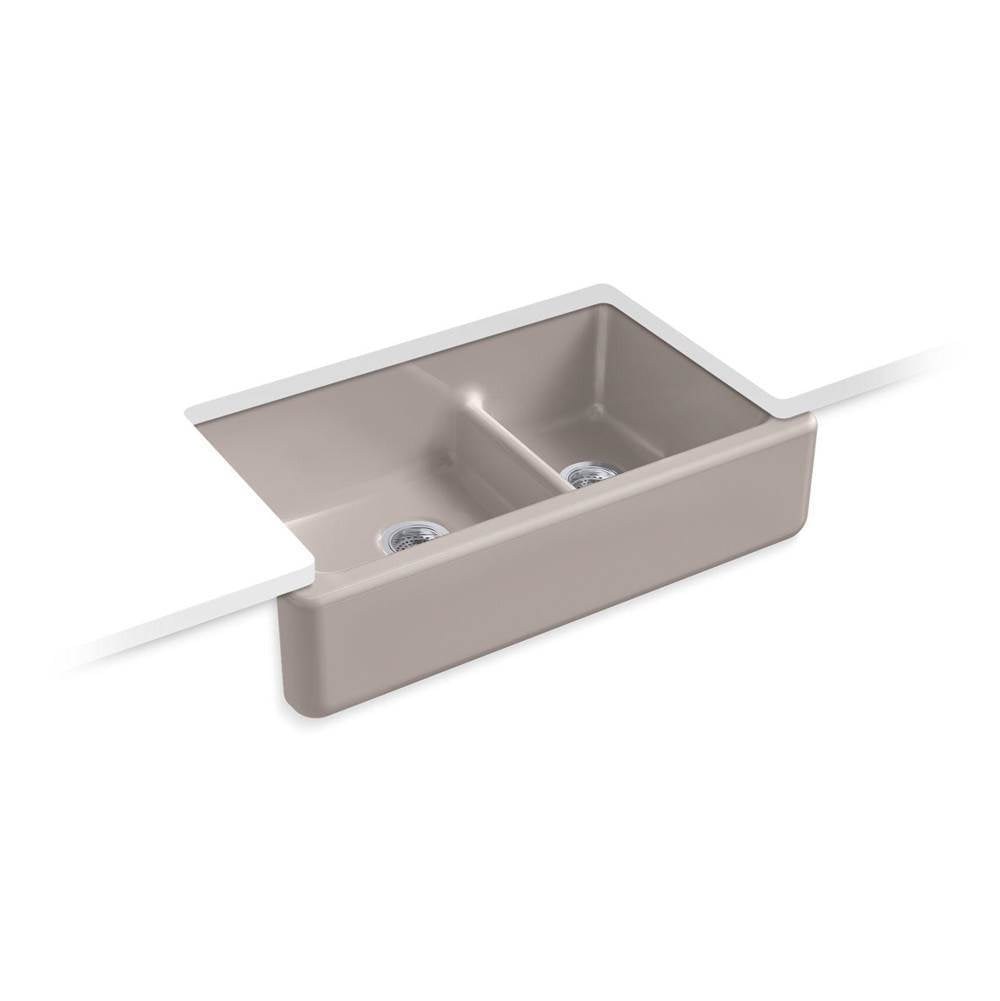Whitehaven Smart Divide 35-3/4" undermount double-bowl farmhouse kitchen sink