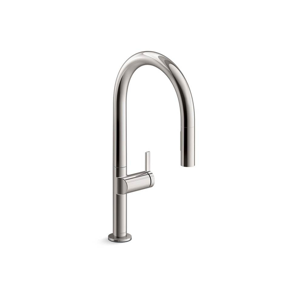 Components Pull-down kitchen sink faucet with two-function sprayhead