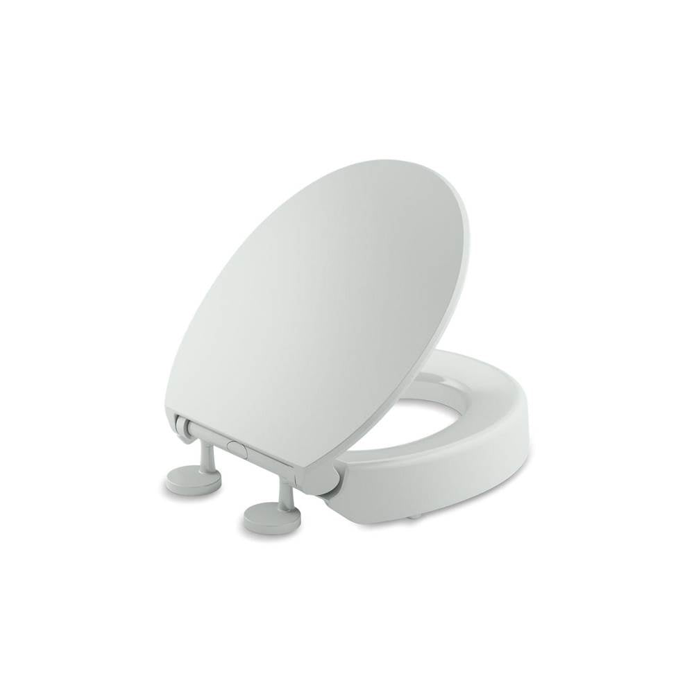 Elevated Quiet-Close round-front toilet seat