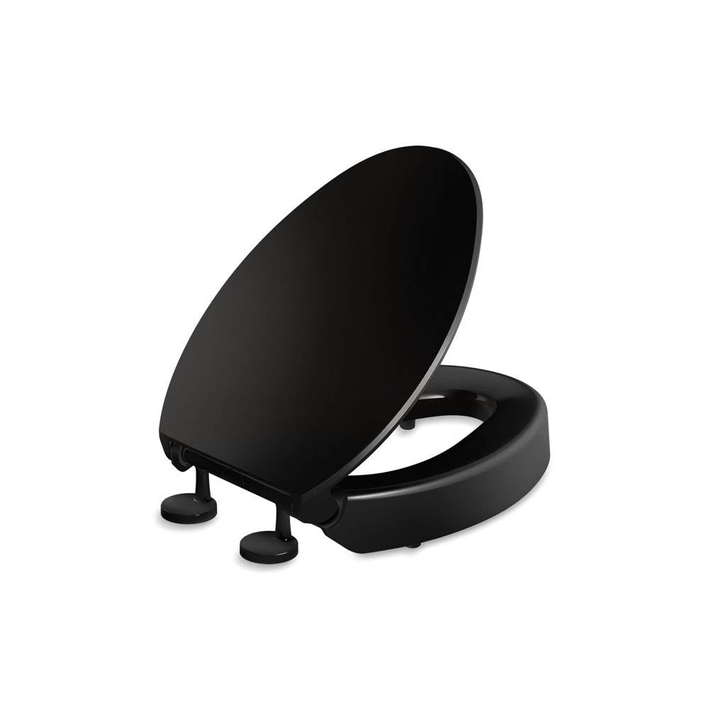 Elevated Quiet-Close elongated toilet seat