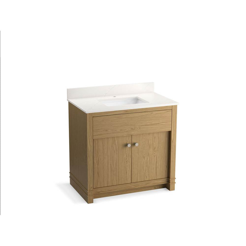 Alouette 36" bathroom vanity cabinet with sink and quartz top