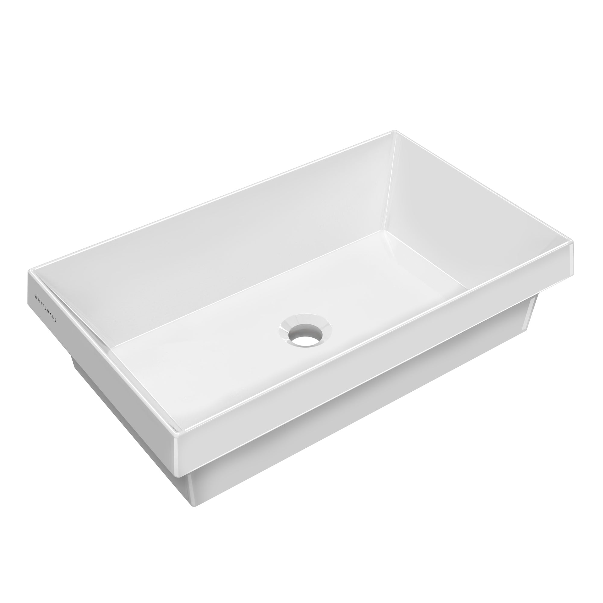 24" Rectangular Semi-Recessed Basin with Center Drain Location